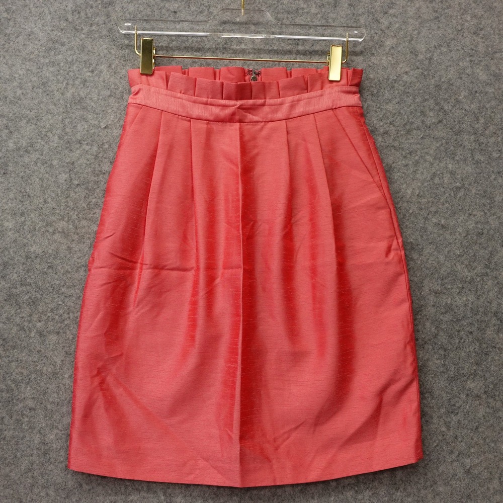 French Girl Pencil Skirt Womens XS 0 Pink Coral Coquette Paperbag ALICE OLIVIA
